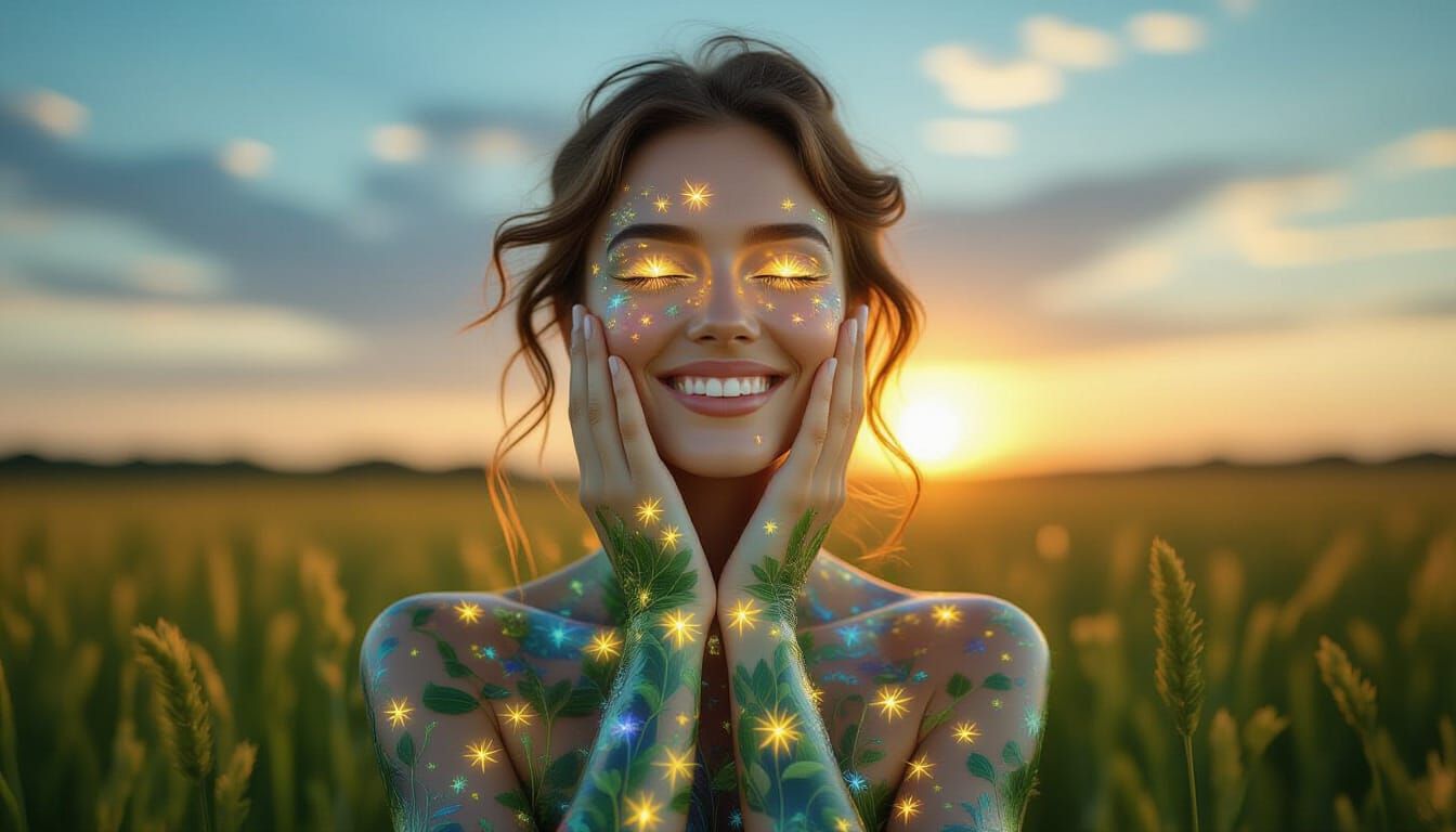 Bio-Art Collage: Woman as Interconnected Ecosystem