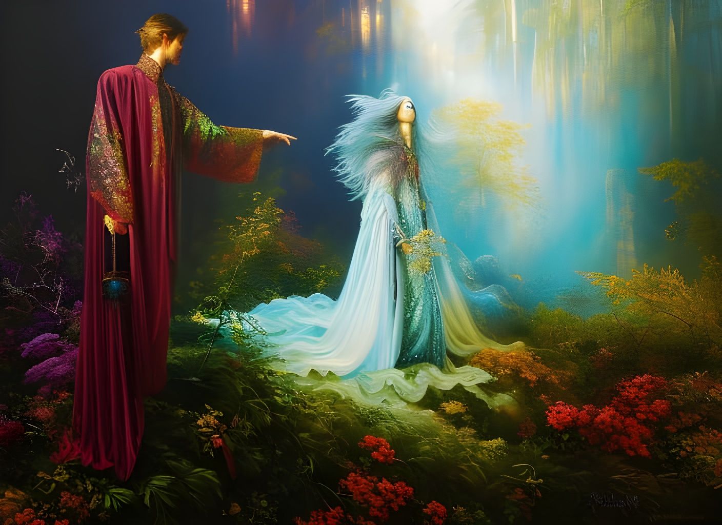 Blind Mage Creates Dream Worlds: Oil Painting