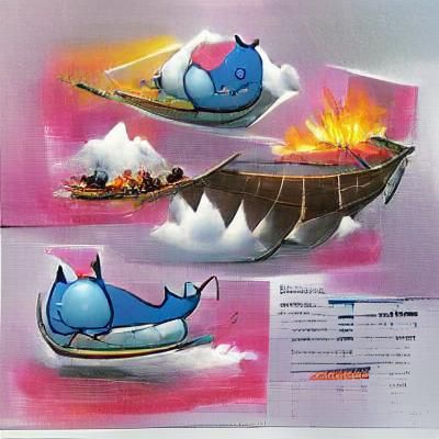 Wailord and Skitty Action Concept Art