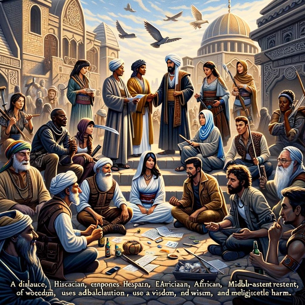 Pacifist Approach: A Fantasy Illustration of Unity