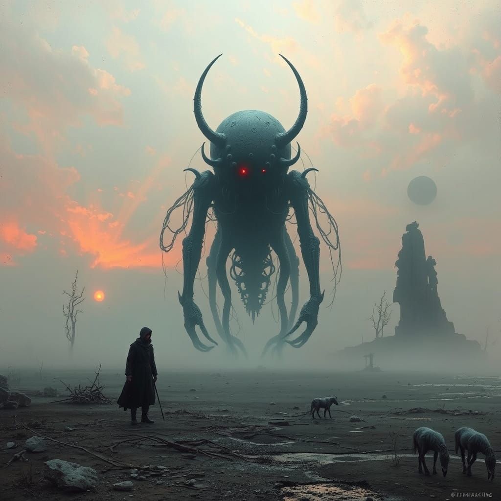 Surreal Post-Apocalyptic Scene in a Haunting, Symbolic Aesth...