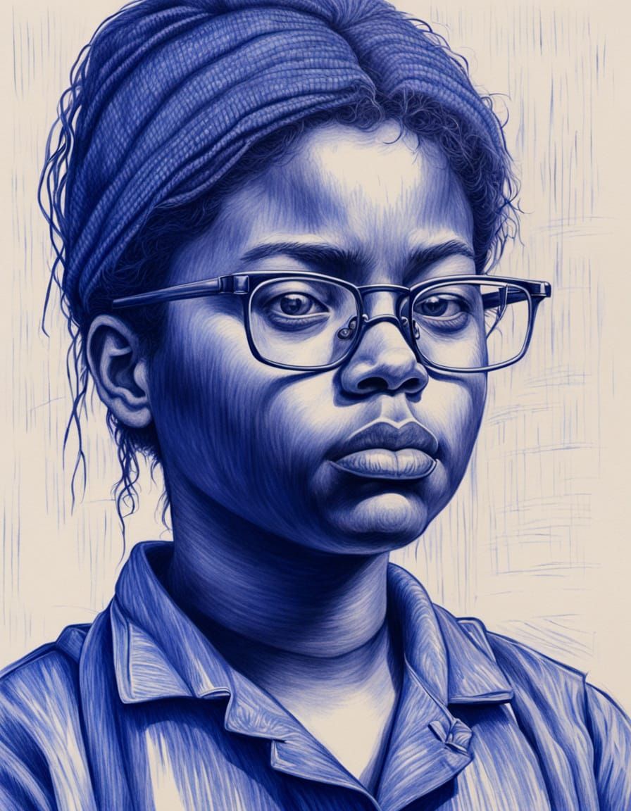 Realistic Hand-Drawn Portrait with Cross-Hatching Shades