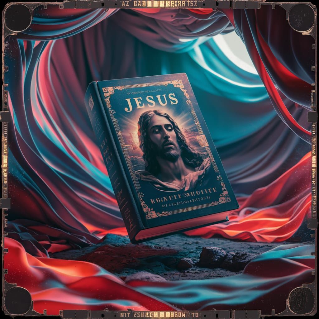 Surreal 3D Rendering of 'JESUS' Book Cover