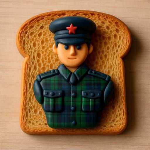 Resin Tartan Soldier Holding Toast