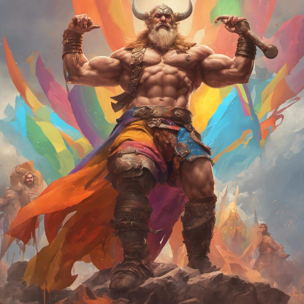 Rainbow Viking King Concept Art in Unreal Engine