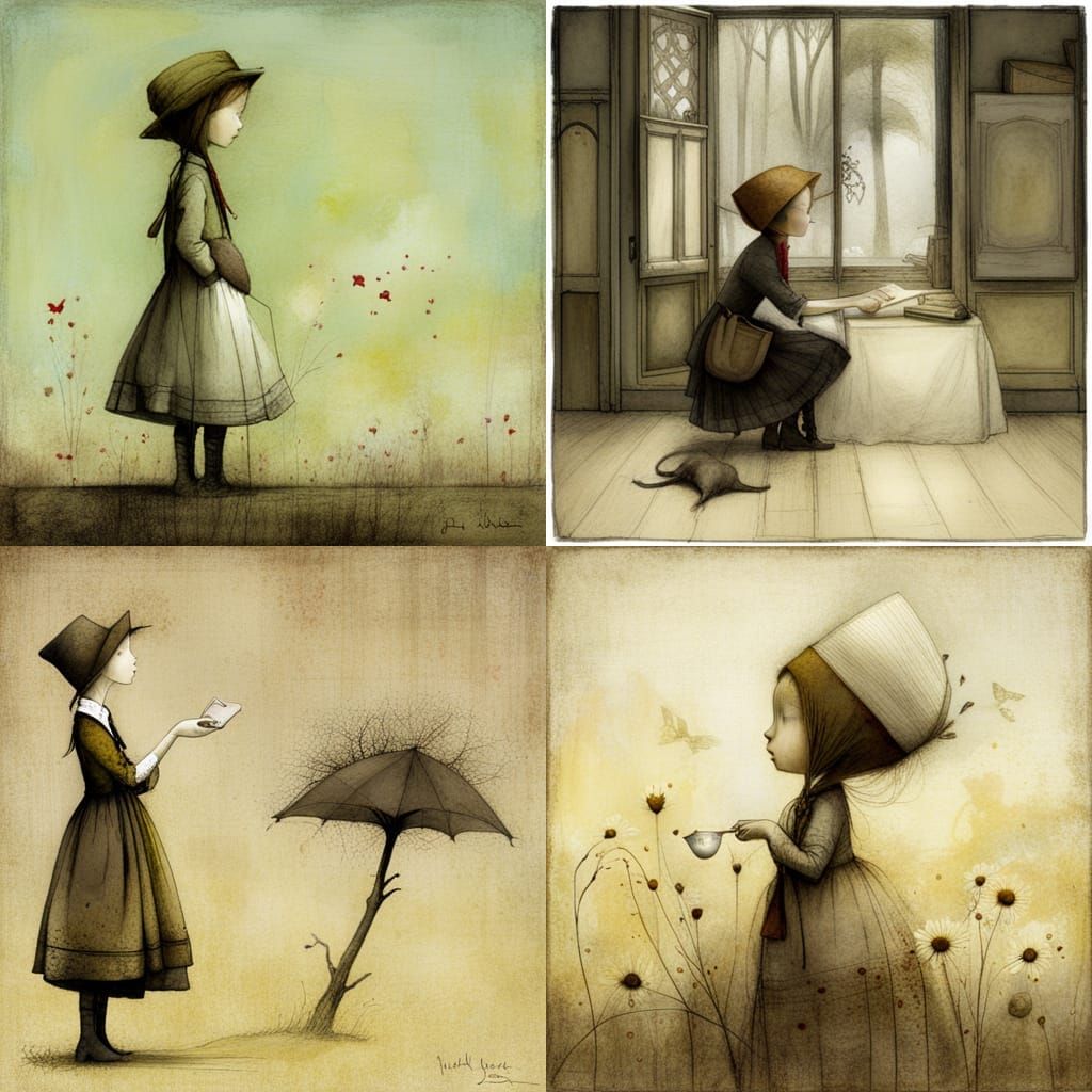 Whimsical Fairy-Tale Illustration in Classic Style