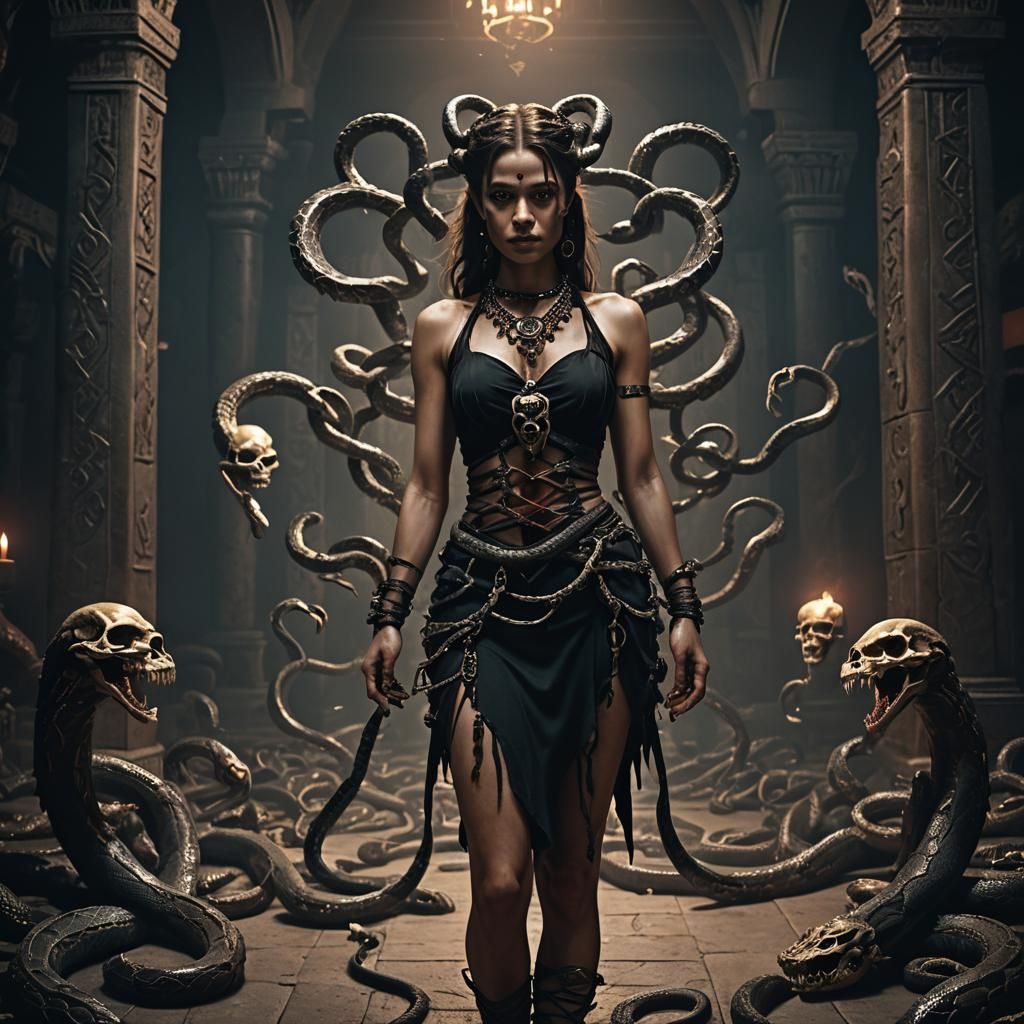 Coatlicue Portrait in Dark Fantasy Digital Art