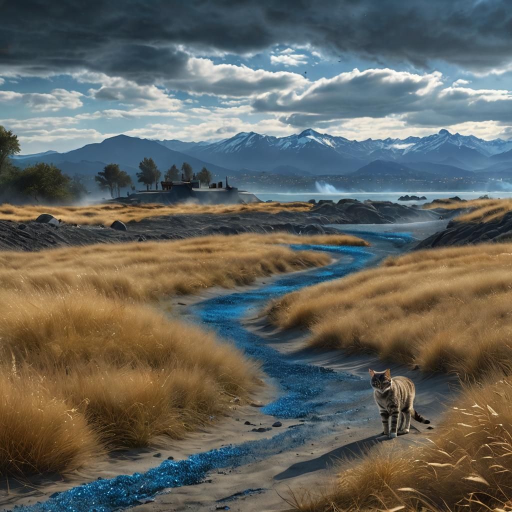 Genie Cat Emerges in Ethereal Smoke