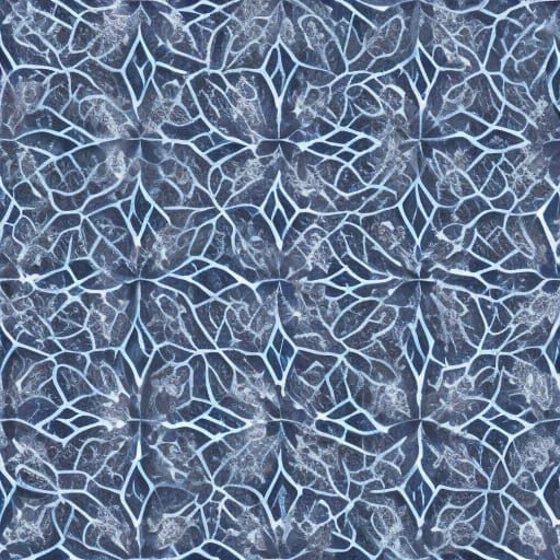 Fractal Ice Crystal Mosaic in Winter Wonderland Style