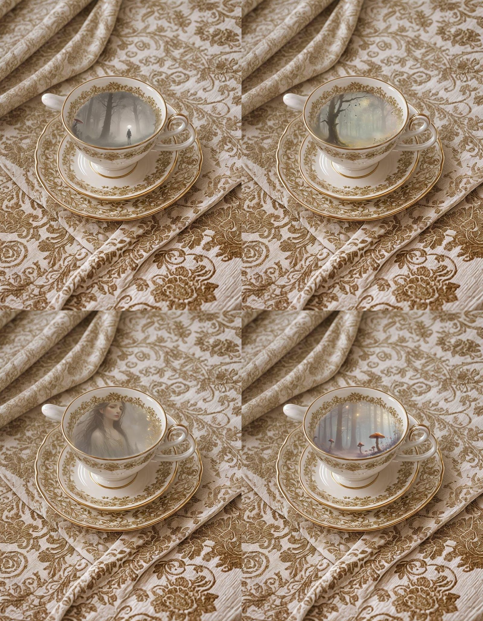 Ethereal Dark Forest Fantasy in Kinkade Style