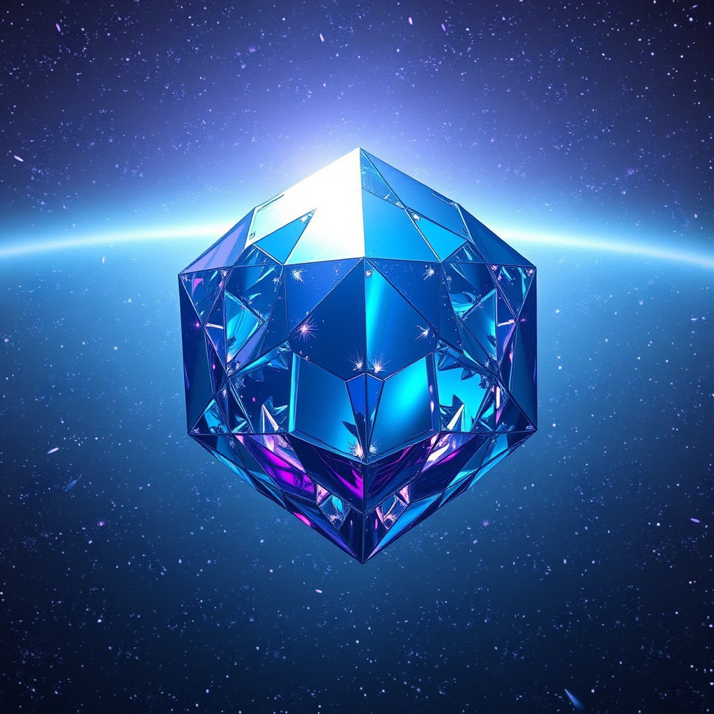 Surreal Futuristic Hypercube in Iridescent Colors