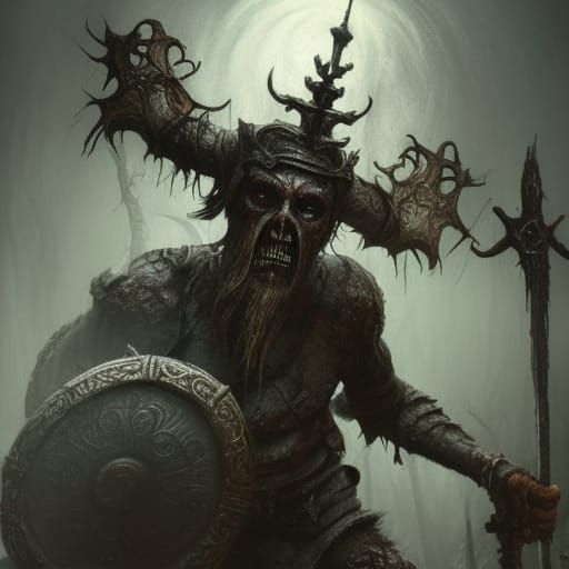 Creepy Undead Viking Draugr Concept Art