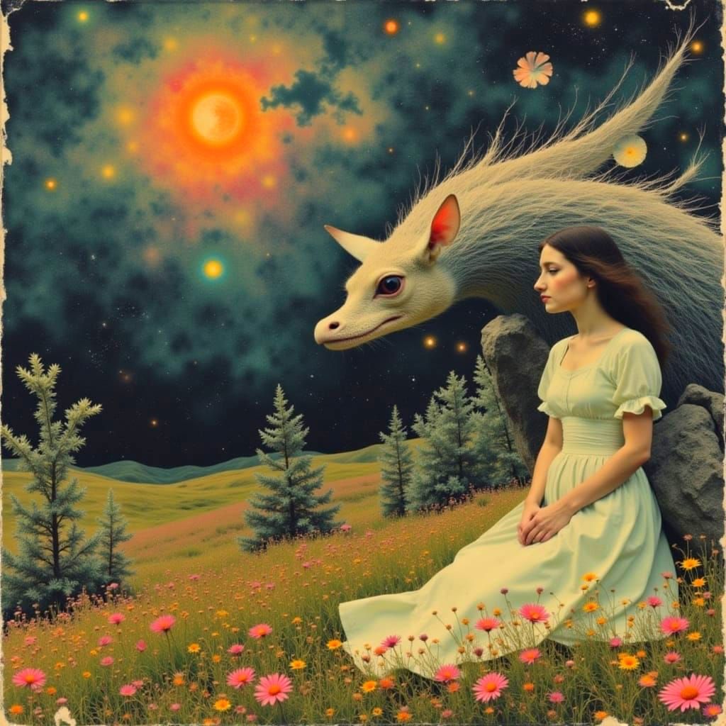 Mysterious Figure in Abstract Atmosphere