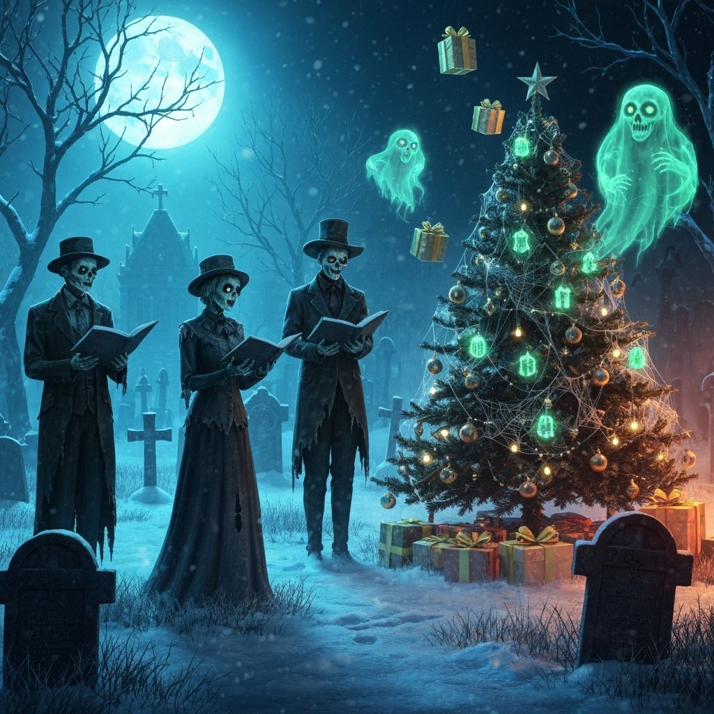 Haunting Christmas Eve in a Gothic Graveyard