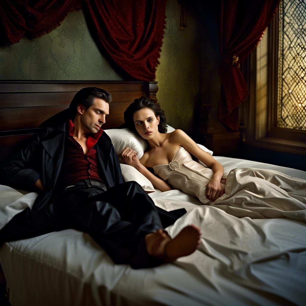 Romantic Vampire Portrait in Realistic Style