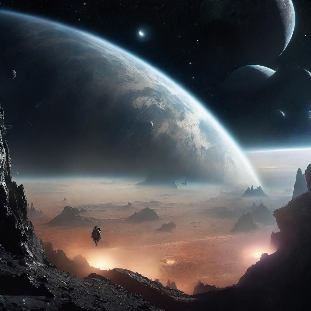 Epic Space Scene: A Digital Matte Painting