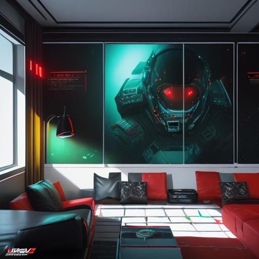 Astronaut's Mars Living Room: Hyperrealistic City View