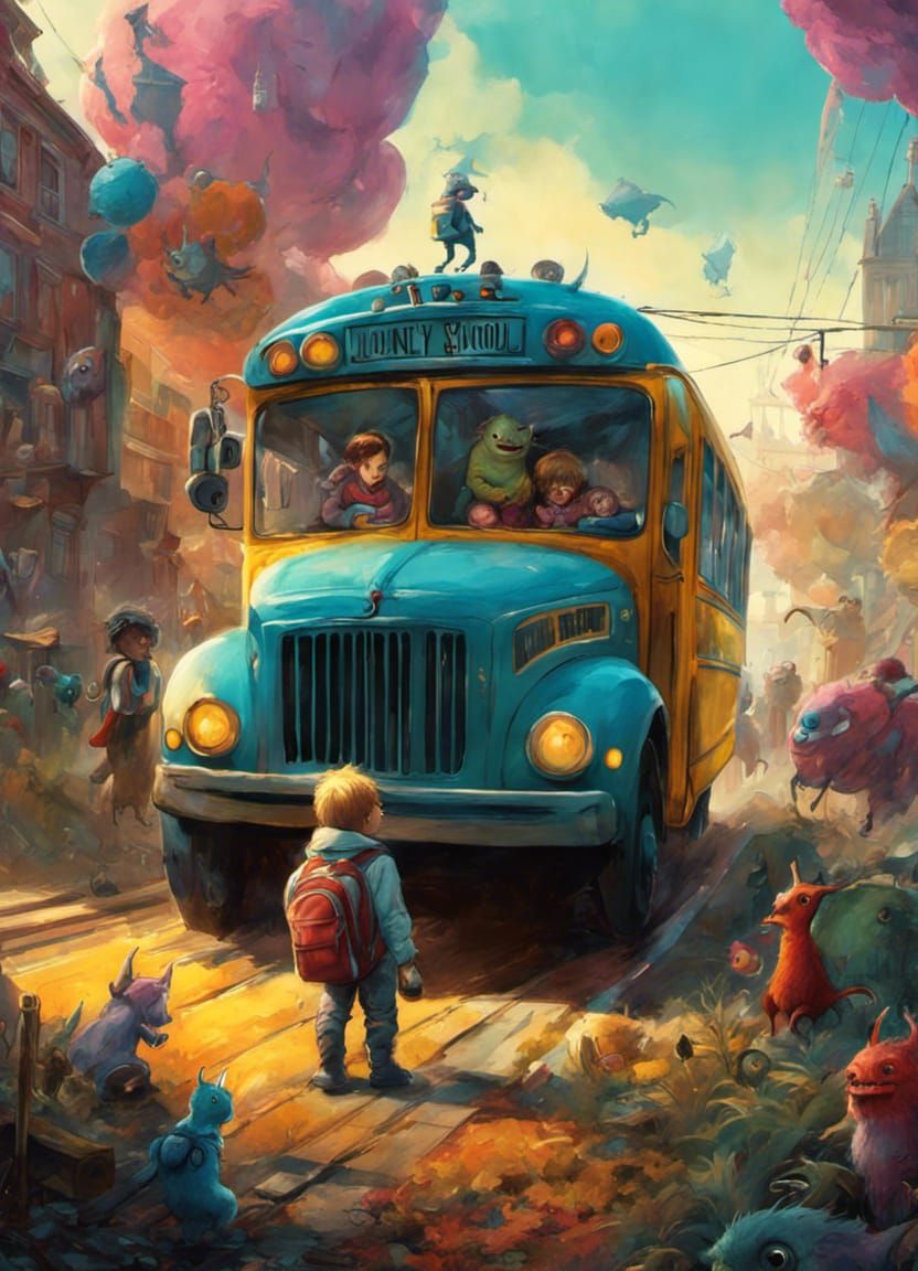 Colorful Baby Monster's First School Day