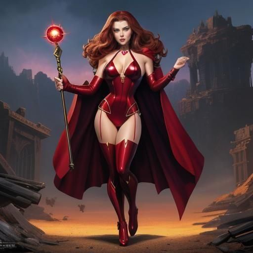 Scarlet Witch in Bikini, Comic Book Art