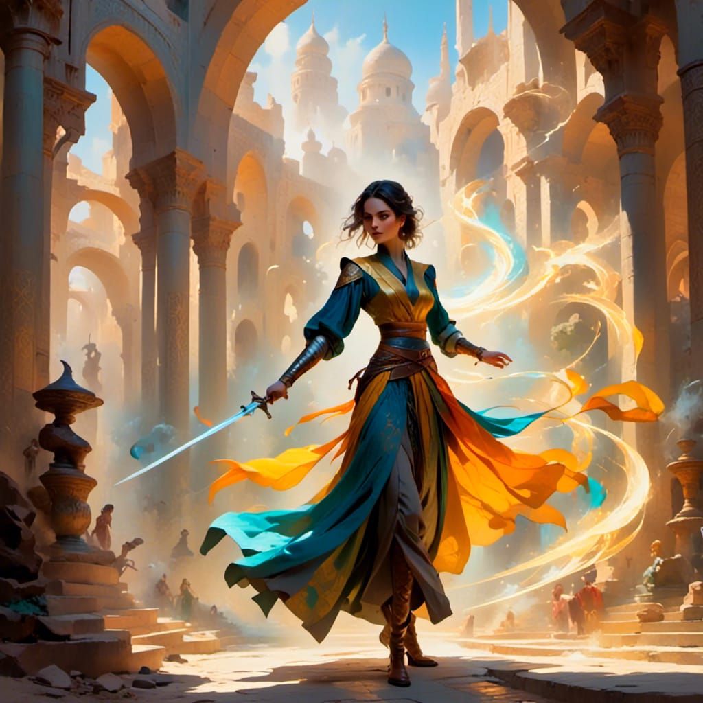 Arabian Sword-Dancer Sorceress Concept Art
