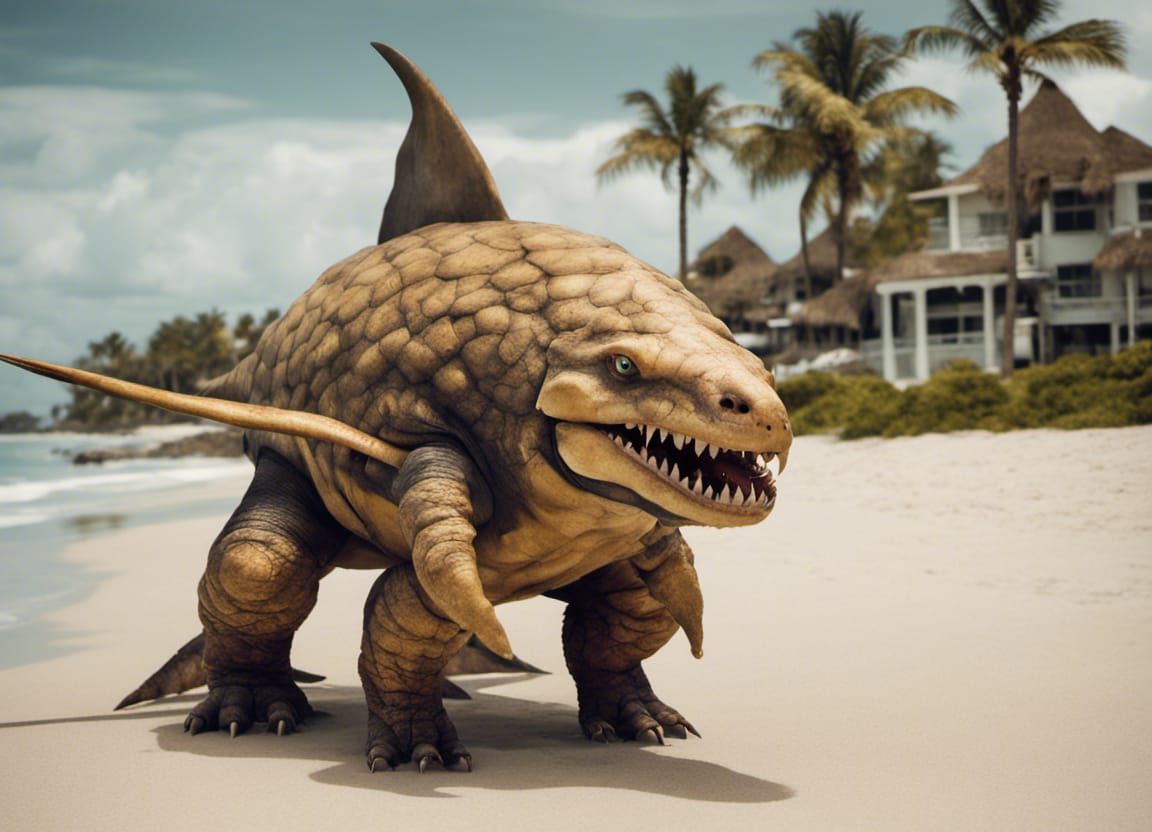 Landshark Walking on Beach Resort: D&D Monster