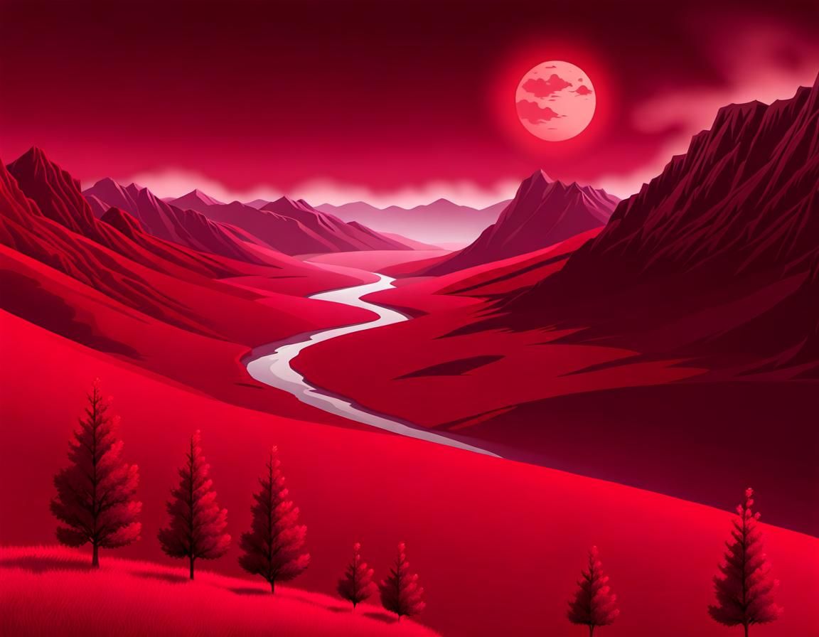 Landscape in Shades of Red