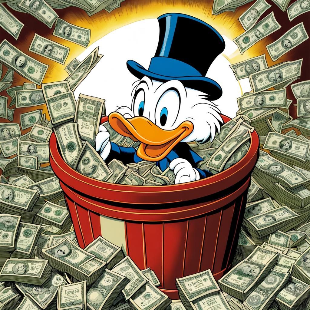 Scrooge McDuck in Money Bin, Comic Art