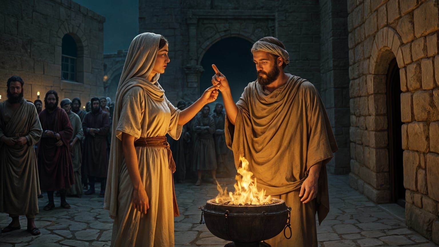 Peter Denies Christ: Ancient Israel Bible Art