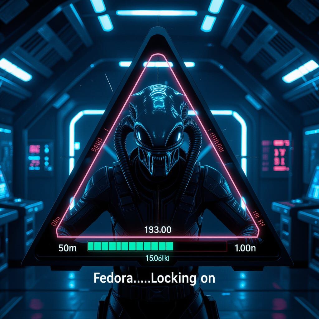 Futuristic Sci-Fi Targeting System Locks onto Alien