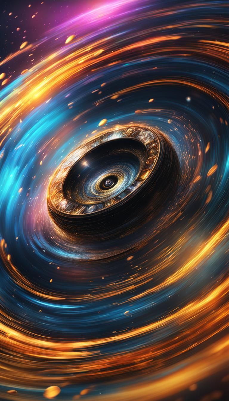 Hyperrealistic Quasar Spinning Rapidly Concept Art