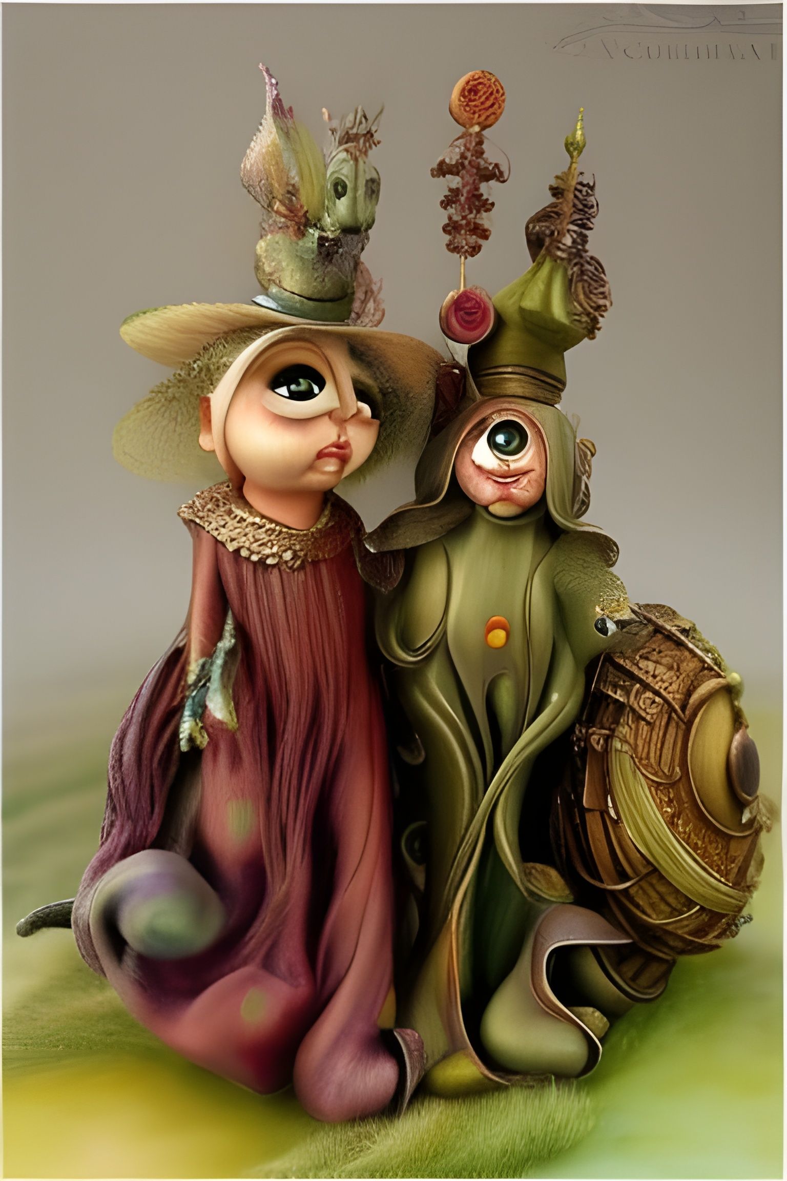 Cute Anthropomorphic Easter Eggs in Fantasy Diorama