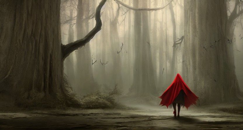 Little Red Riding Hood Dark Matte Painting
