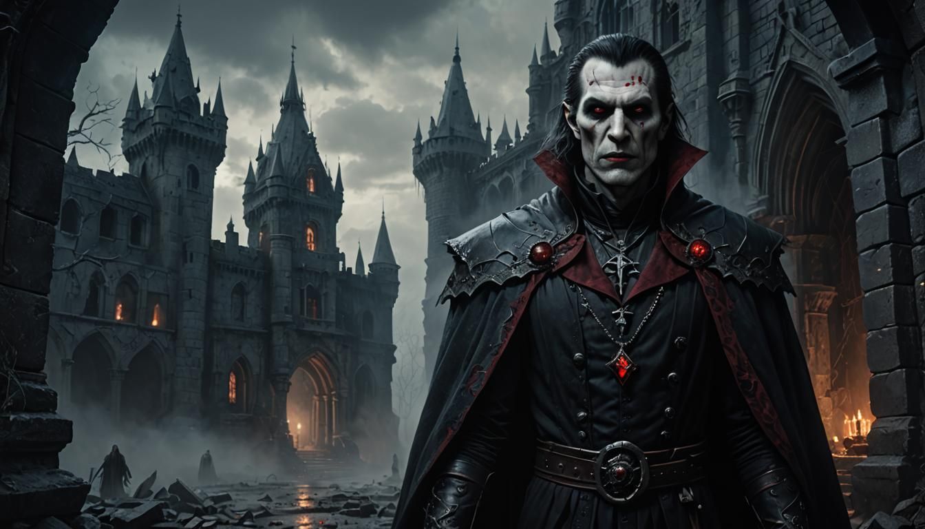 Terrifying Vampire in Dark Fantasy Style