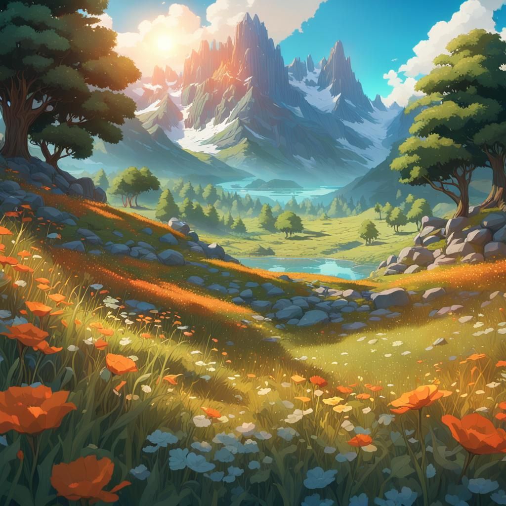 Anime Natural Landscape in 8K Resolution