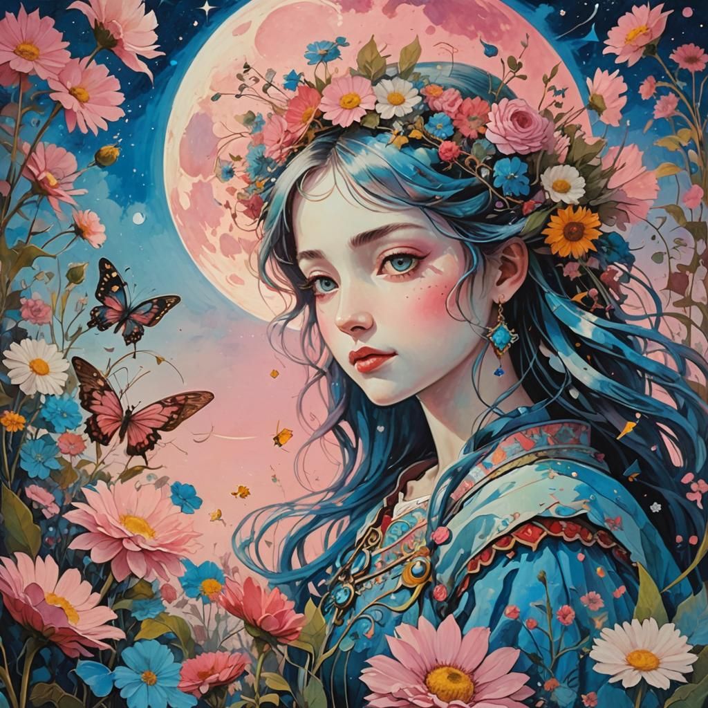 Garden Fairy at Sunset in Fairycore Style