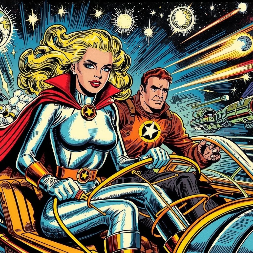 Golden Age Superheroine Soars Through Space