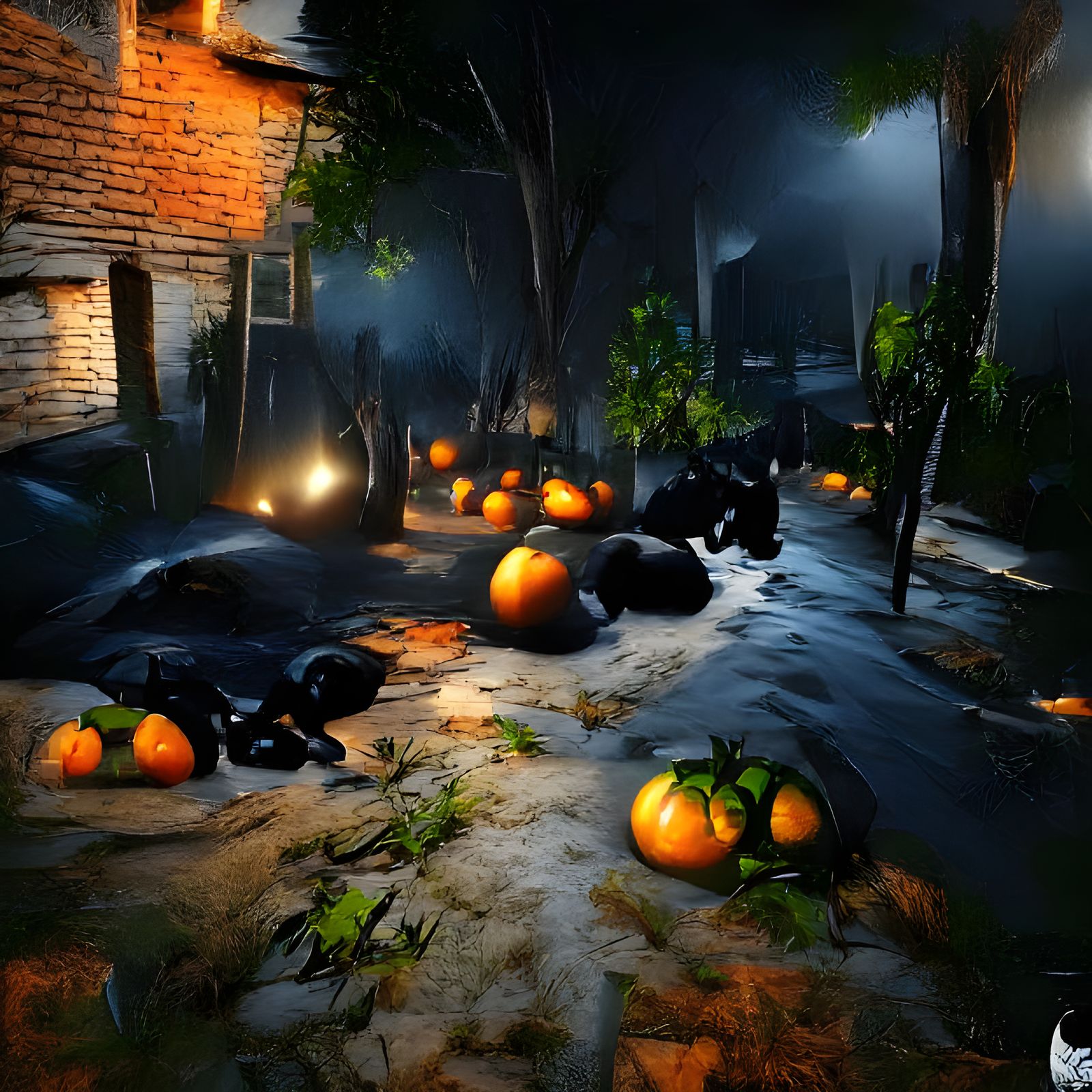 Spooky Halloween Night Scene