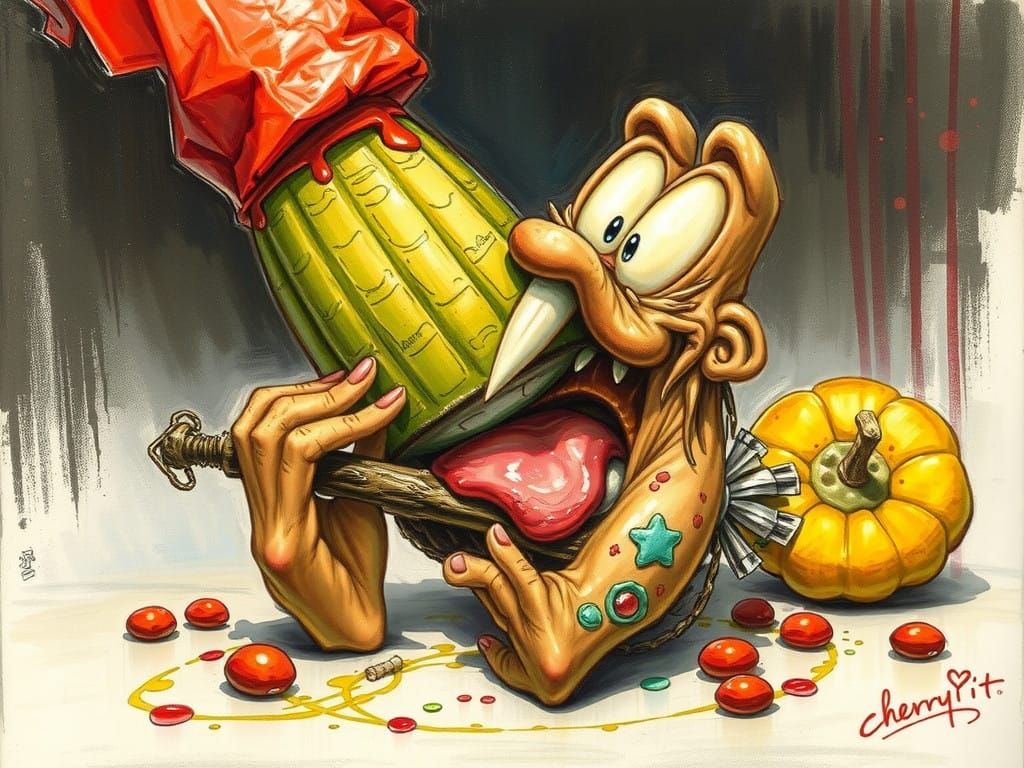 Simon Bisley-Inspired Cyberpunk Portrait of a Cherub