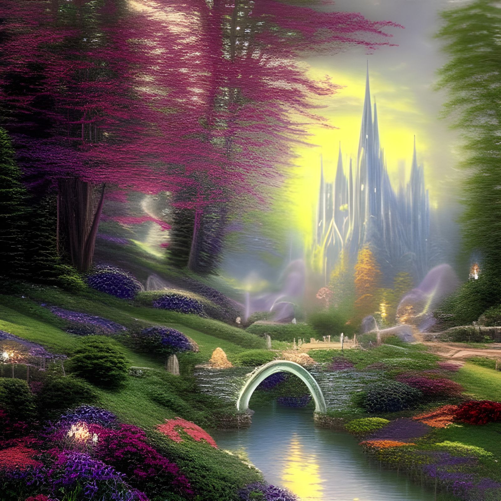 Ethereal Galadriel in a Misty Fantasy Landscape