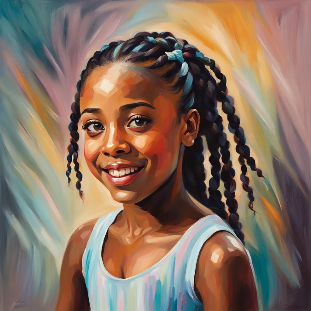 Joyful Ballet Dancer in Oil Painting Style