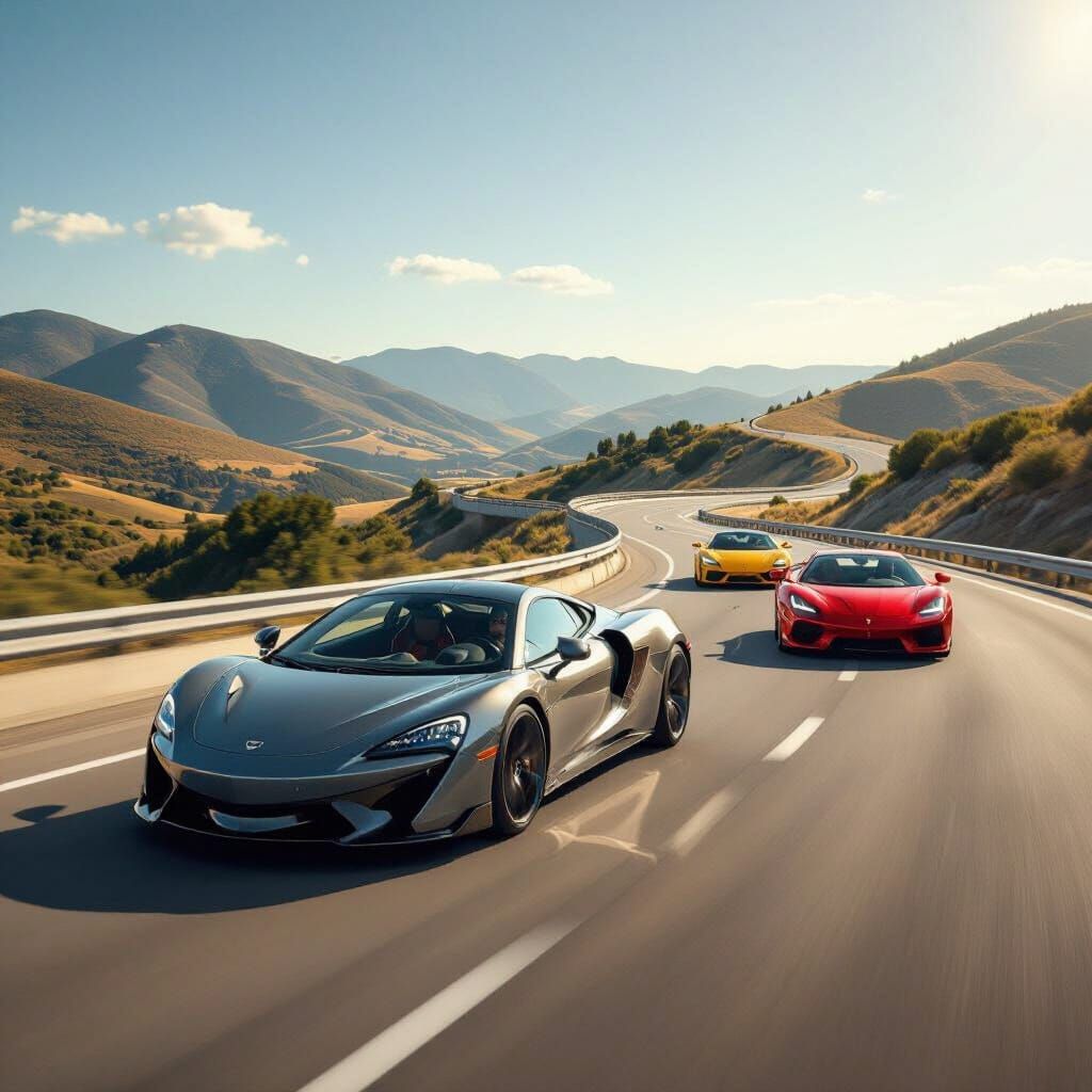 McLaren, Lamborghini, and Ferrari on Highway