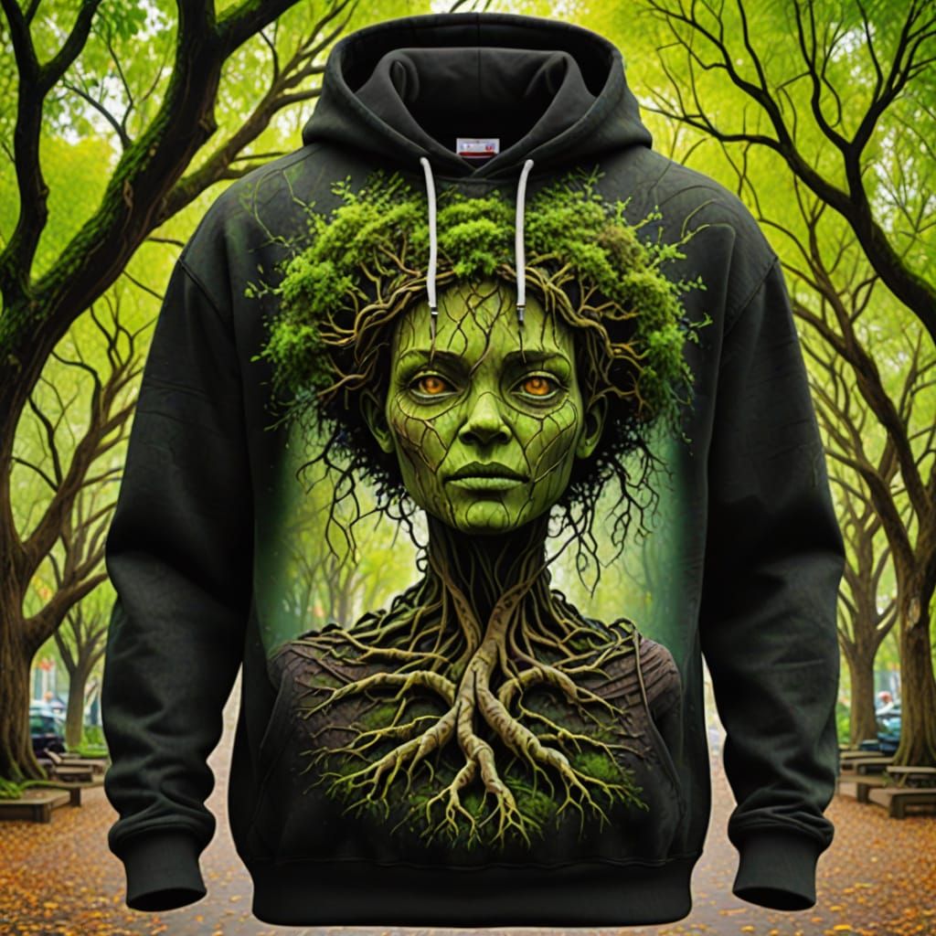 Gritty Goddess of Nature in Vibrant City Garden