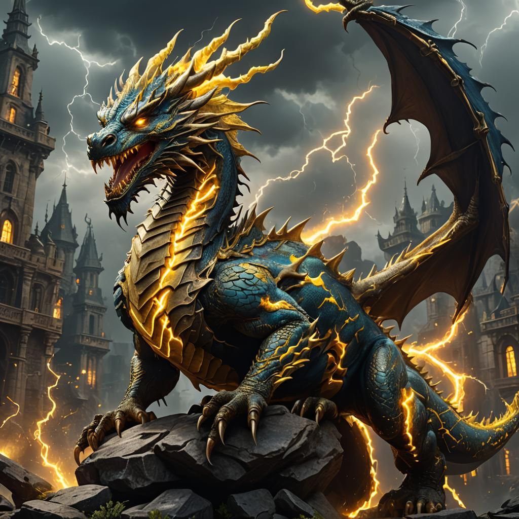 Lightning Dragon Fantasy Concept Art