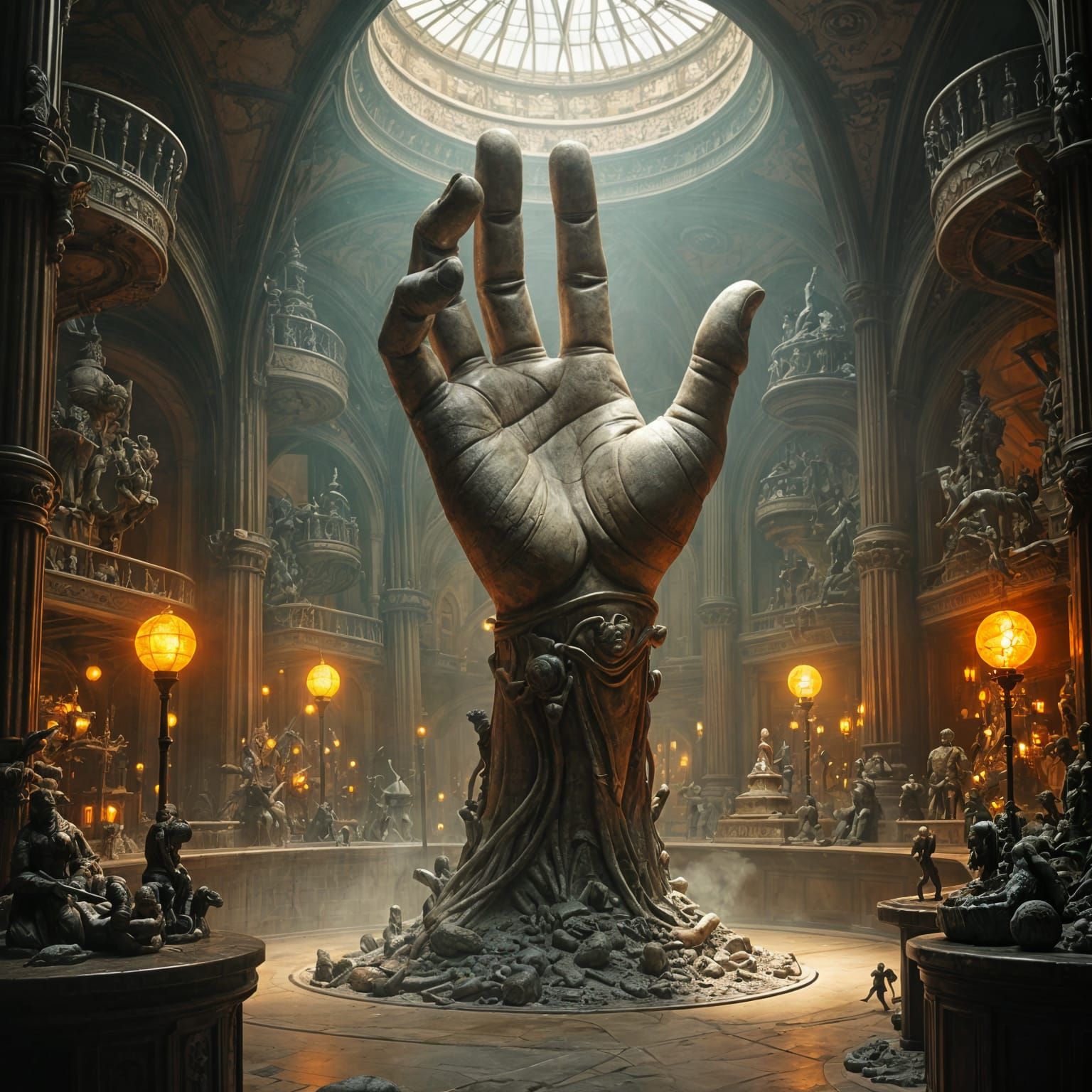 Fantastical Museum of Human Hand Sculpture in Industrial Sci...