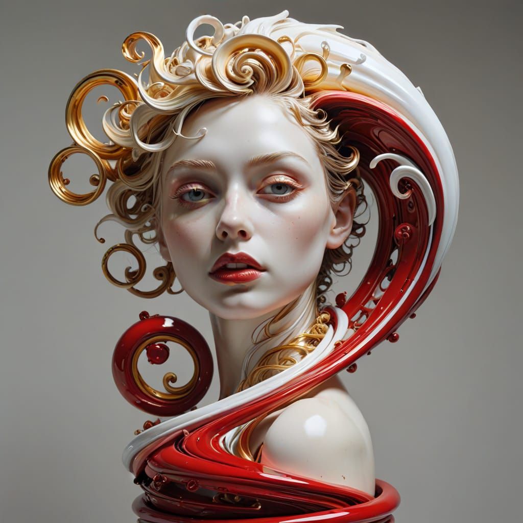 Hyperrealistic Abstract Sculpture of Reflected Glory