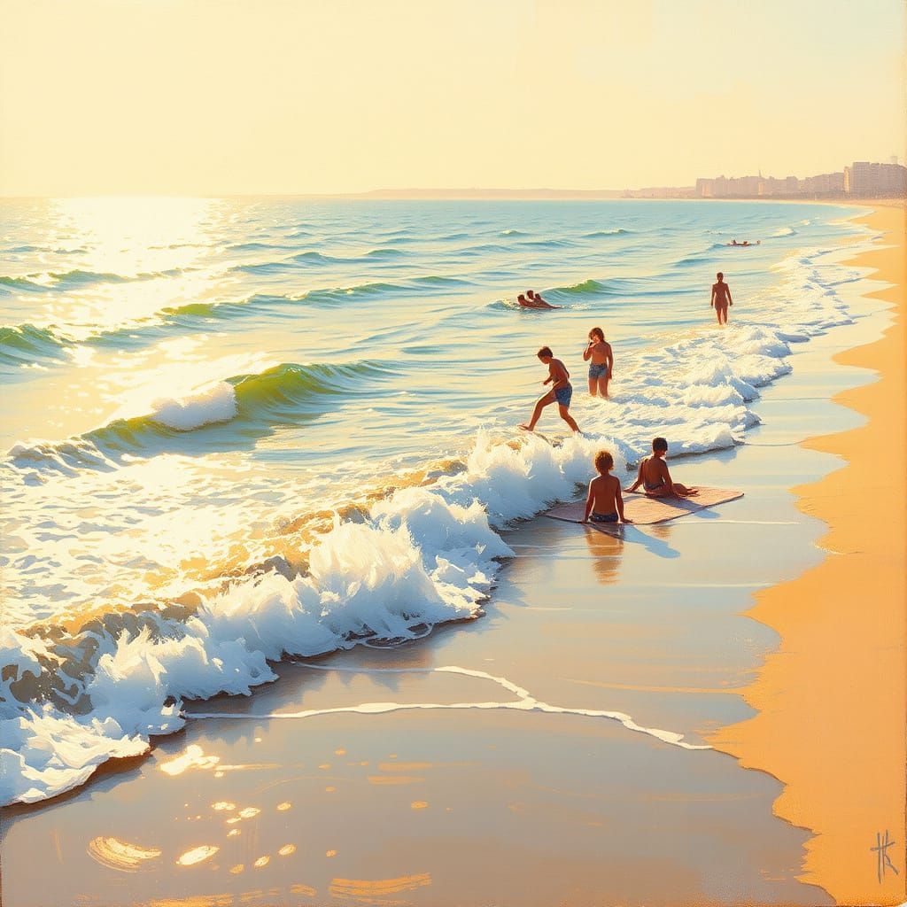 Impressionist Beach Scene in Soft Focus