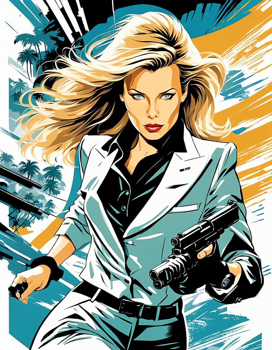Kim Basinger as Bond Girl: Manga-Style Anime Poster