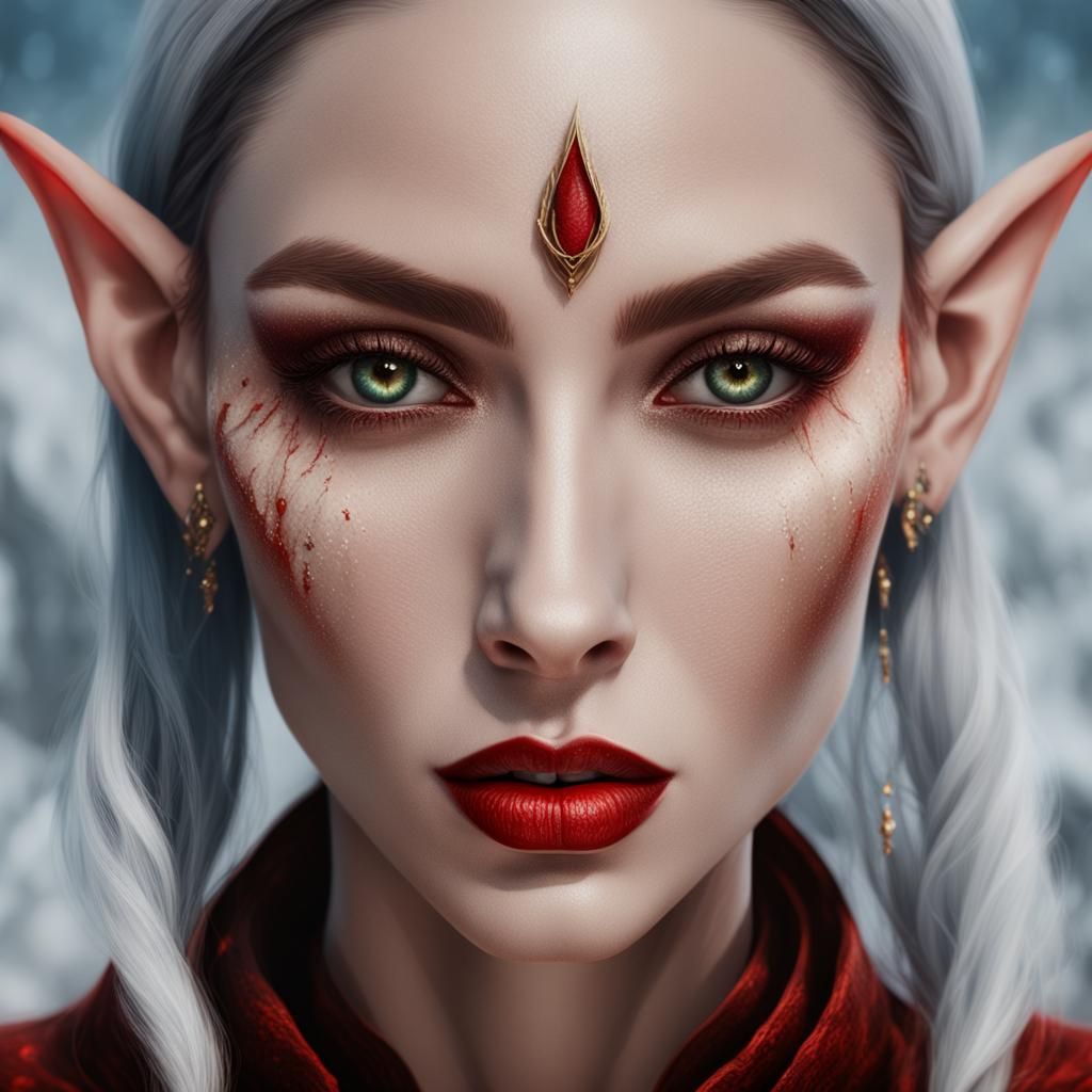 Eternal Elf Woman Portrait in Detailed Matte Painting