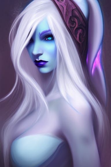 Dark Elf Fairy Portrait in Anime Style