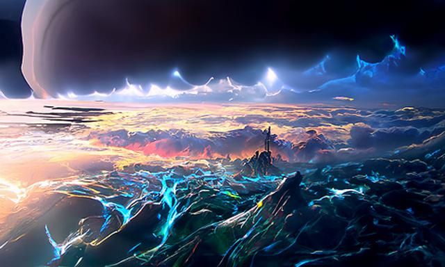 Magical Floating Kingdom: Hyperdetailed Matte Painting